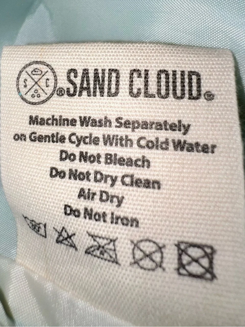 Sand Cloud Mandala Zipper Pouch Seaglass Blue Organic Cotton Canvas New With Tag